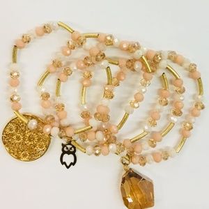 Women's Bracelets, Golden Plated in 14- Beige.NEW